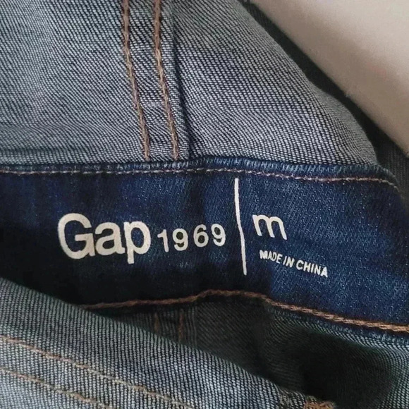 GAP NWT BLUE STRETCHY DENIM FLARE JUMPSUIT - Picture 7 of 8